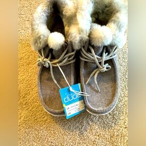 Hey Dude Gray Fur-Lined Shoes